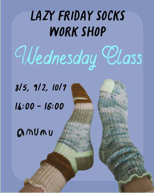 Sock Knitting WS - Wednesday Class (水曜教室) - Lazy Friday Socks -